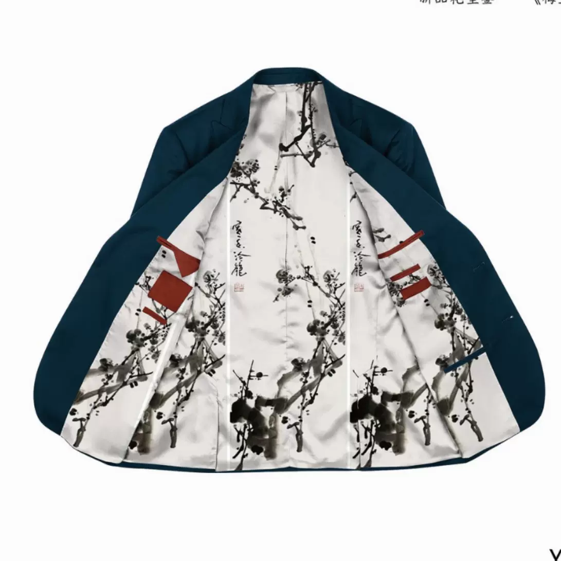 新款男式西服定位数码印花里布全涤防静电优质 布同凡响 BTFX工厂