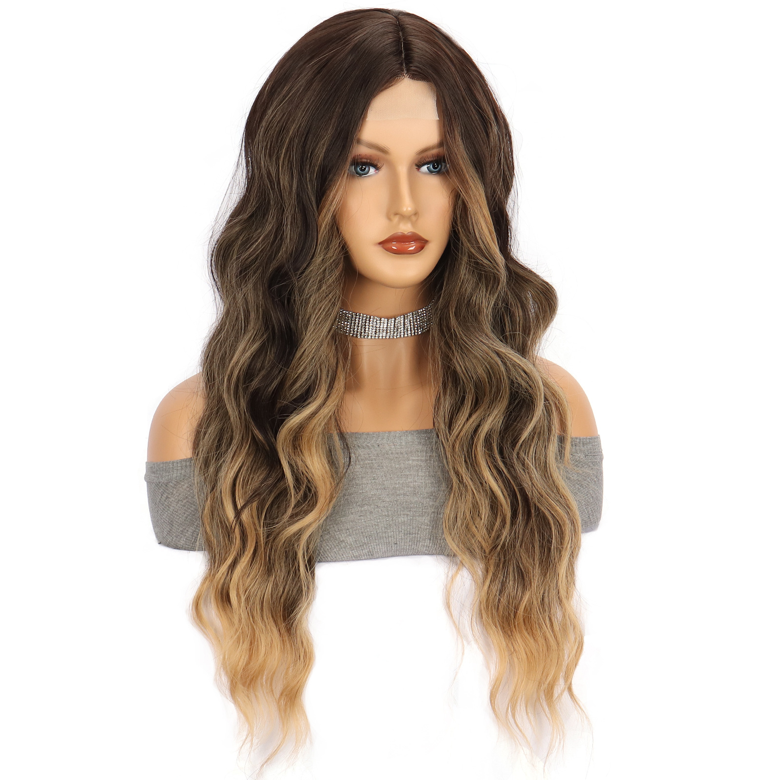 Women's Simple Style Casual High Temperature Wire Centre Parting Long Curly Hair Wigs display picture 2