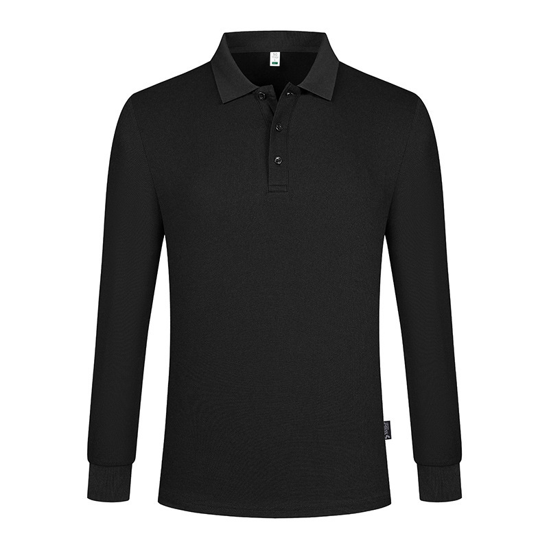 纯色空白春秋220g40s精梳棉索罗纳长袖翻领polo衫工作服定制logo|undefined