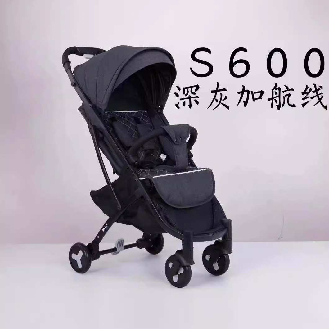 Cochecito de bebé puede sentarse y acostarse fácilmente con un solo clic plegable de alto paisaje caminando bebé artefacto bolsillo de almacenamiento portátil empuje