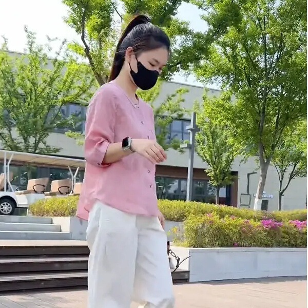 2025初夏搭配一整套韩系慵懒宽松显瘦圆领衬衫九分休闲裤两件套女|undefined