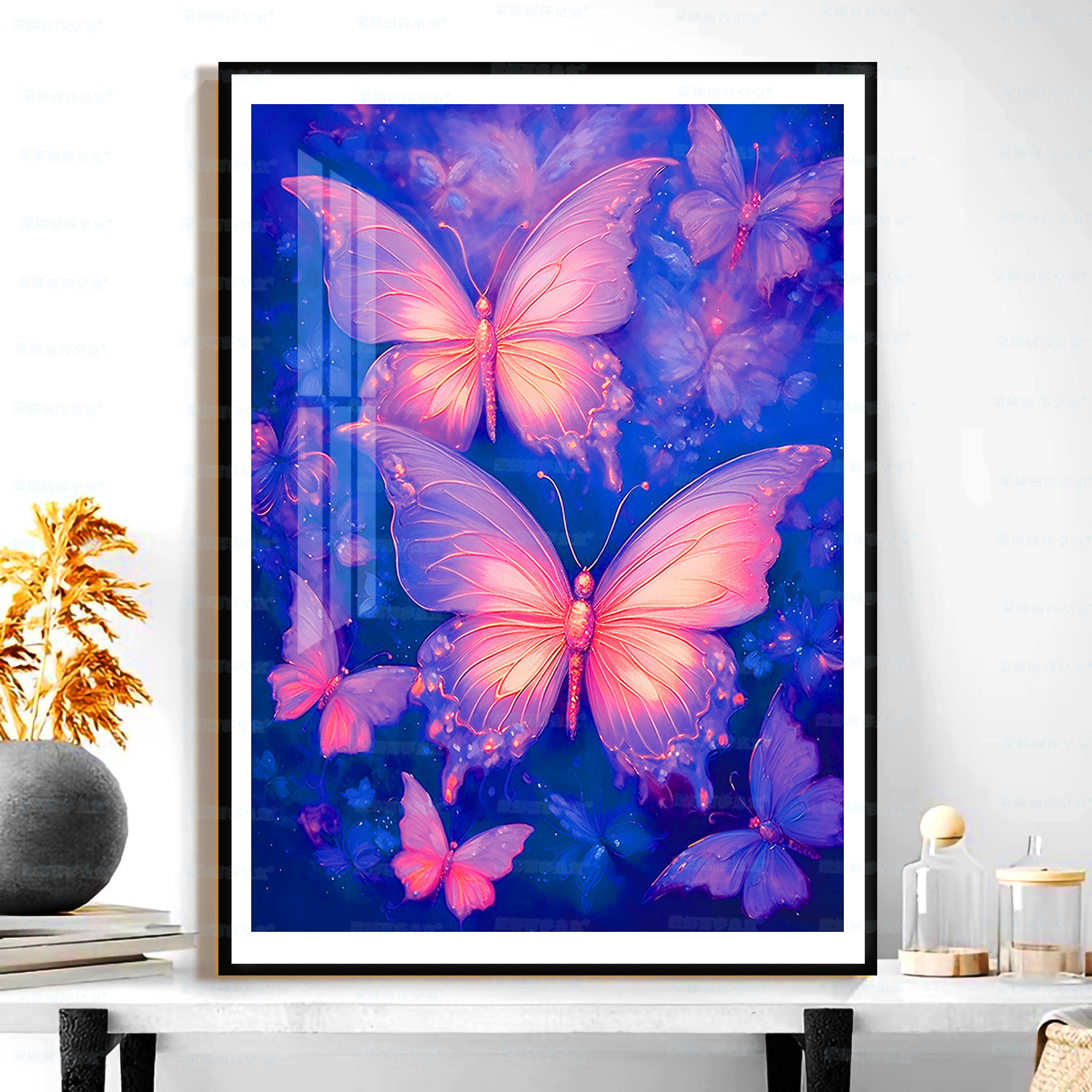 [Algodón importado] Mona Lisa real bordado en cruz mariposa de sueño simple decoración estética de ensueño bordado a mano