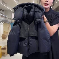 Стильная джинсовая куртка с заплатками из хлопкового пуха для мальчиков 2025 года, модная повседневная хлопковая куртка для детей постарше и малышей.