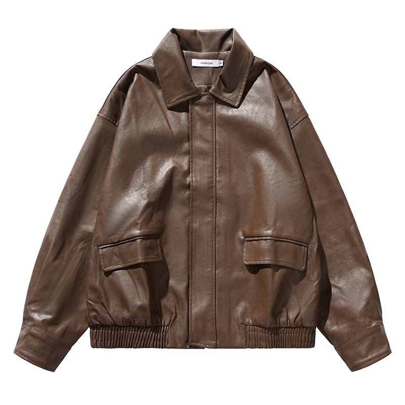 Giacca da motociclista elegante in stile europeo e americano per uomo 2024 autunno inverno nuova moda casual da lavoro strada_voghion.com