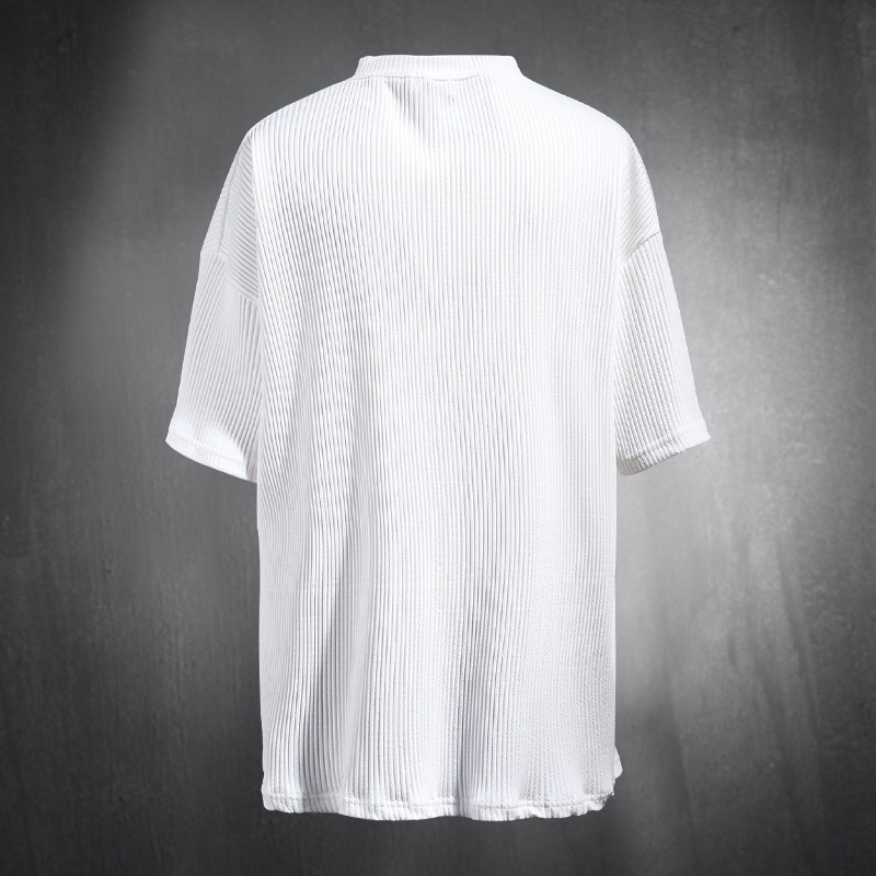 Men's Summer Vertical Stripe Lounge Set, Breathable Short Sleeve Shirt And Shorts Outfit For Vacation & Casual Wear_viptrois.com