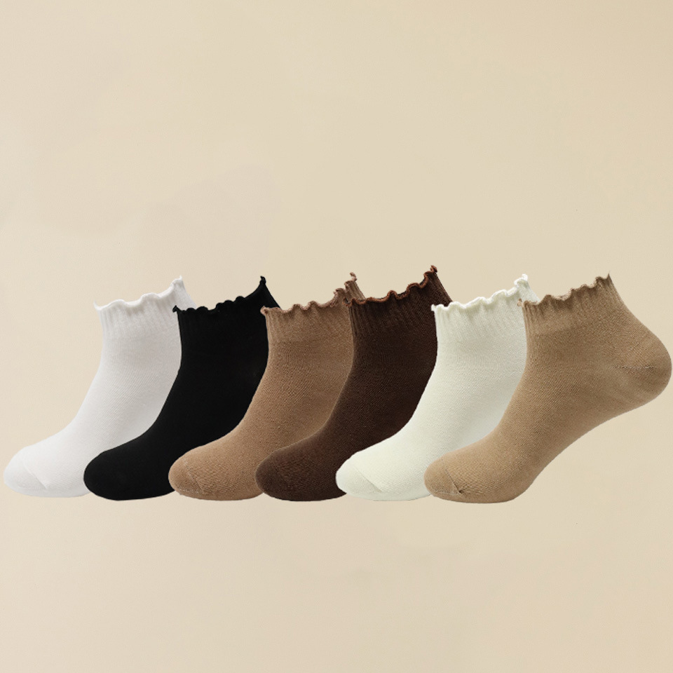 Women's Ruffled Short Socks with Lace, Cute Short Socks, College Style, Can Be Paired with Mary Jane Shoes