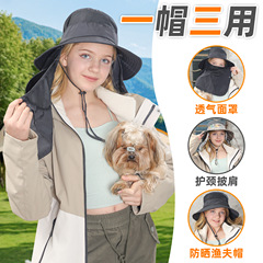 キャップメンズ夏日焼け止めキャップ高級感折り畳み可能自転車大きいつば紫外線防止釣り日よけキャップ