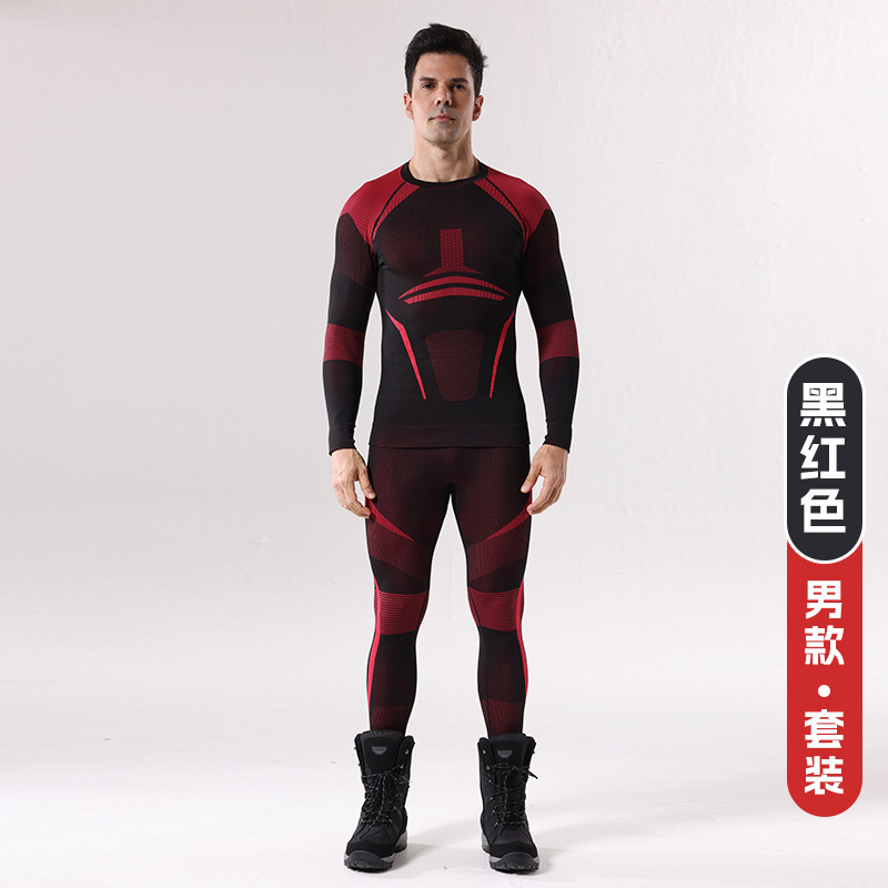 Otoño y invierno al aire libre ropa de esquí secada rápida ropa interior para hombres deportivos apretados absorción de humedad y sudor compresión calentamiento primer image 14