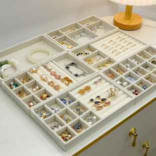 Drawer-Type Divided Jewelry Box, Jewelry Compartment, Built-In Tray, Dressing Table, Earrings, Earrings, Necklaces and Rings Organizing Box