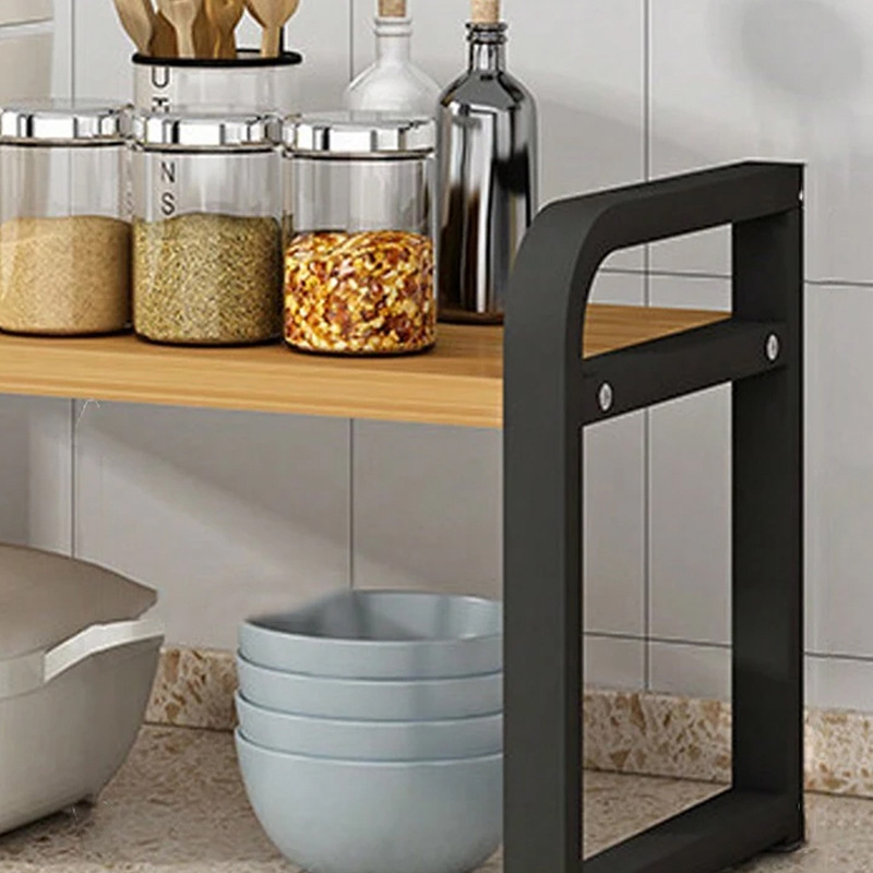 Encimera cocina estante en capas escritorio estante de almacenamiento de doble capa gabinete de almacenamiento multifuncional tablero de partición estante de condimento