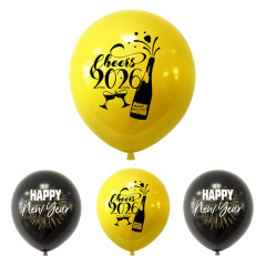 2026年元旦パーティー用新商品 12inch ラテックス風船 花火 シャンパン 新年あけましておめでとうございます パーティーデコレーション用品