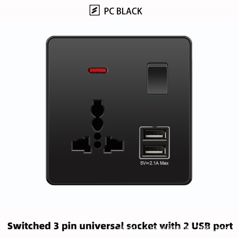 港澳版13A英式插蘇 USB充电插座英标方脚三孔插座面板86型