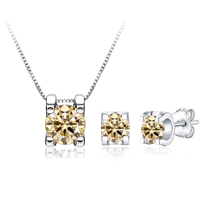 Ventas transfronterizas calientes de cabeza de toro collar de diamante de mozan collar conjunto de joyas de plata 925 regalos de vacaciones