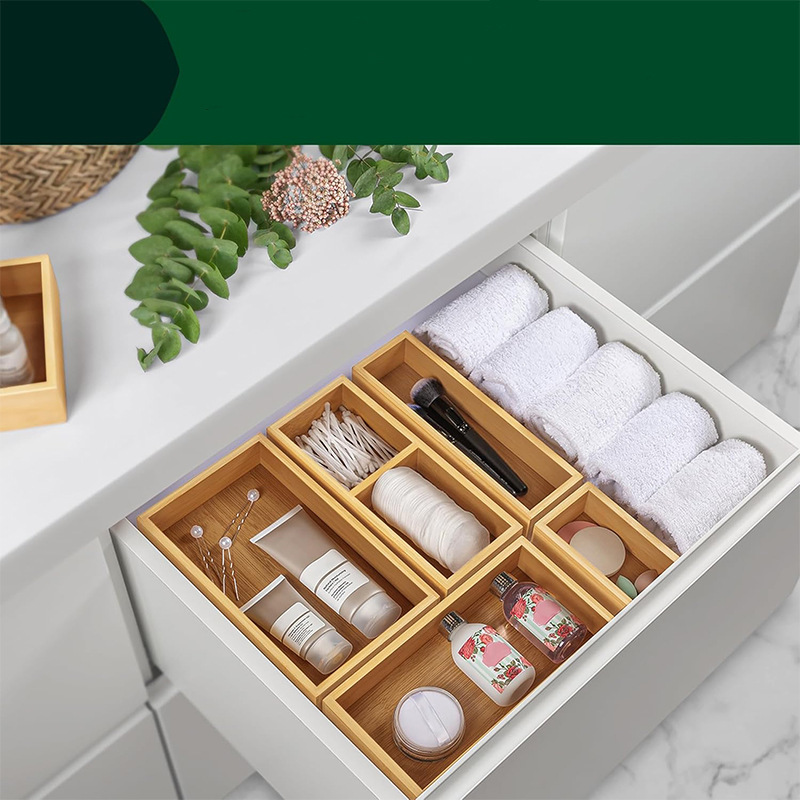 Caja de almacenamiento de escritorio de madera Tocador de varios dormitorios Joyería Cosméticos Caja de clasificación Función Caja de almacenamiento del cajón