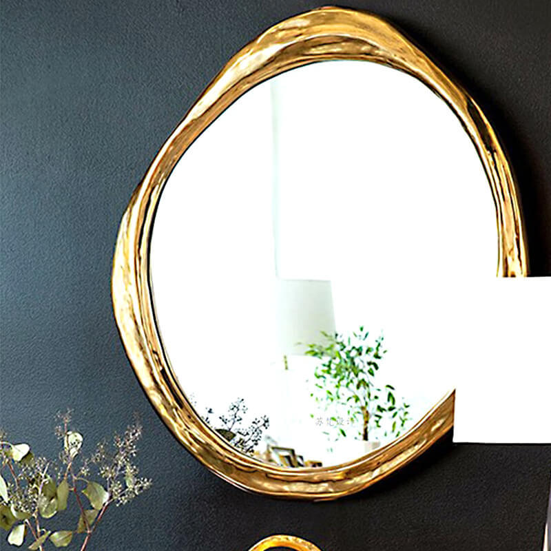 Cross-Border Export of American-Style Light Luxury Bathroom Mirrors, Oval Wall-Mounted Decorative Mirrors, Hotel Bathroom Vanity Mirrors, European-Style Mirrors