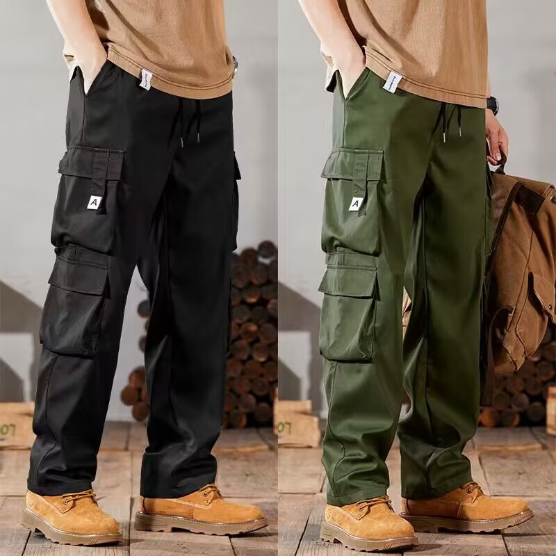 Multi-Pocket Work Pants Straight-Leg Cargo Pants Men's New Pants Retro Spring and Autumn Loose Wear-Resistant 2025 Trendy Versatile Multi-Pocket Work Pants Straight-Leg Cargo Pants Men's New Pants Retro Spring and Autumn Loose Wear-Resistant 2025 Trendy Versatile