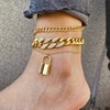 Chain, pendant, metal ankle bracelet, punk style