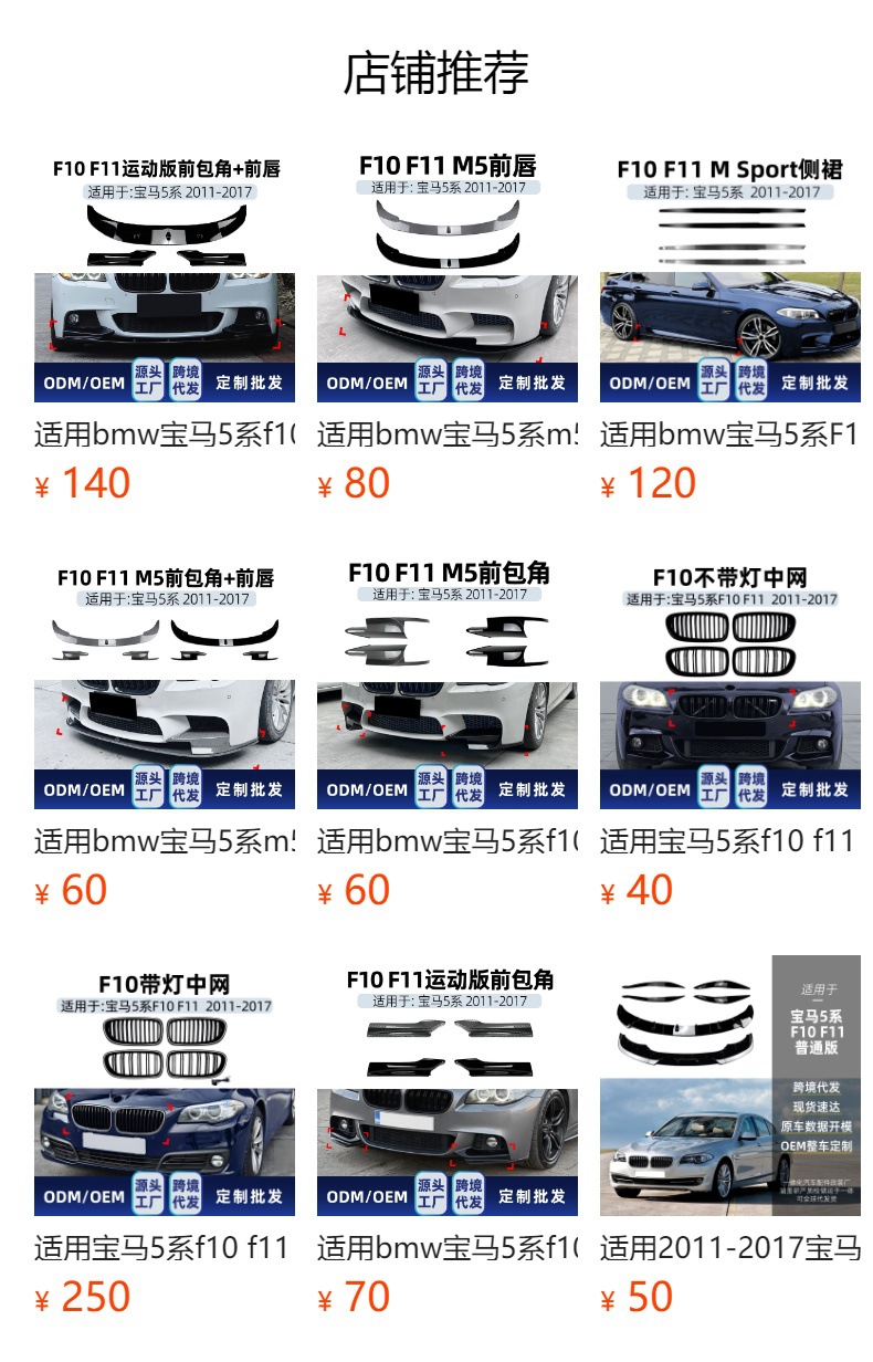 Suitable for Bmw 5 Series F10 F11 m Sport 2011-2017 Mp Rear Lip Spoiler Modification Parts
