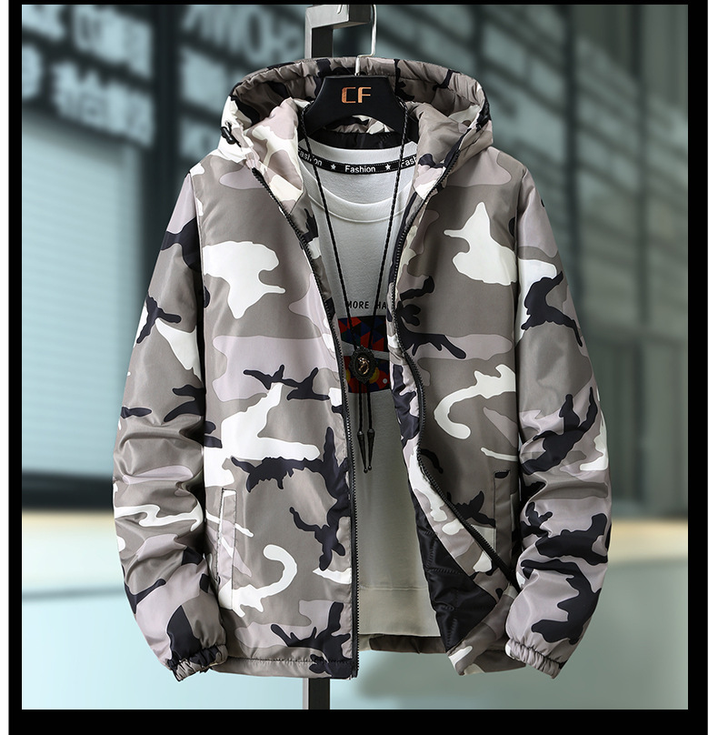 Herren Camouflage Steppjacke Winter Warm Gefütterte Jacke_voghion.com