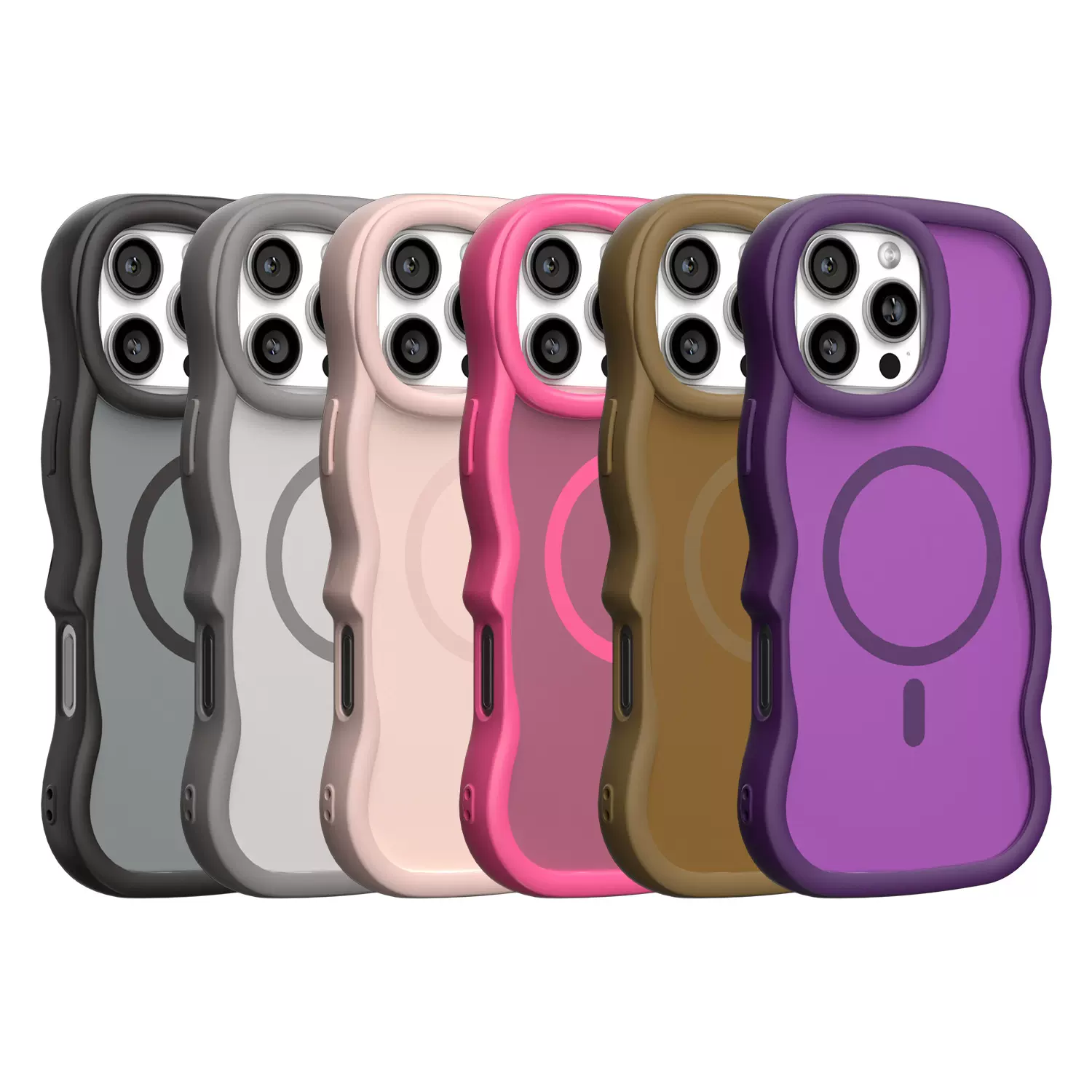 亚马逊热卖适用iPhone14promax波浪磁吸壳13/14pro肤感喷油保护套