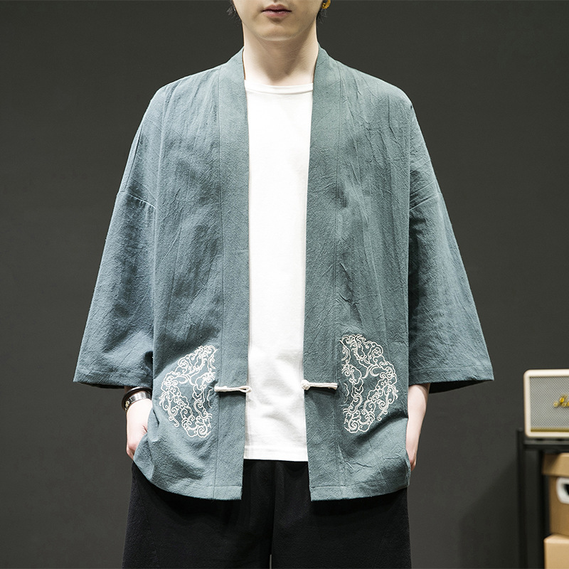 Chinese style Hanfu cardigan embroidered buckle sunscreen e-commerce A100-731-p50 men's loose limit 68 Chinese style Hanfu cardigan embroidered buckle sunscreen e-commerce A100-731-p50 men's loose limit 68