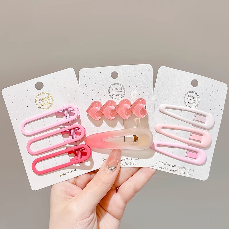 Linda niña amor 2025 nuevo estilo mezclar y combinar cabello roto clip de flequillo lateral clip de boca de pato clip de horquilla tocado al por mayor