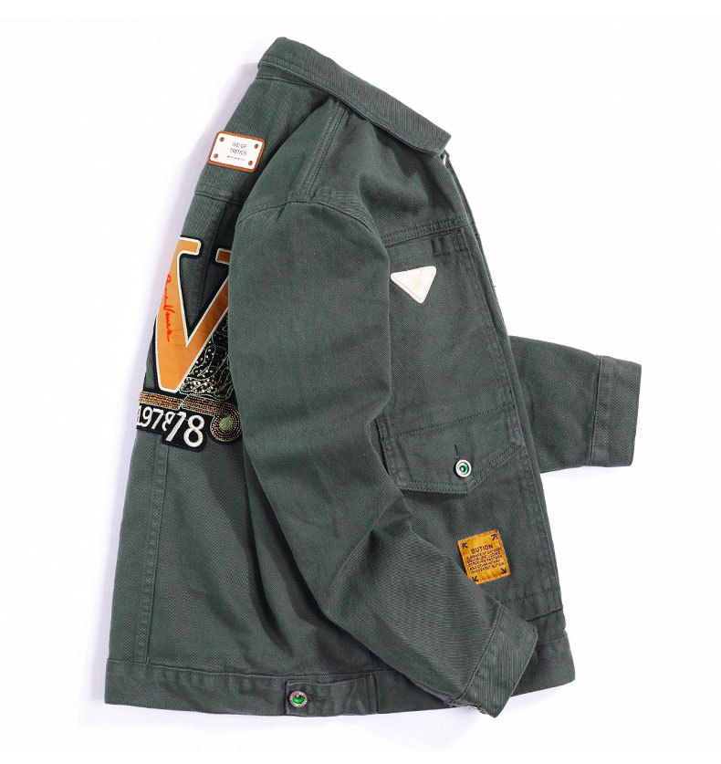 Herren Jeansjacke Im Bikerstil Mit Revers Für Frühling Und Herbst_voghion.com