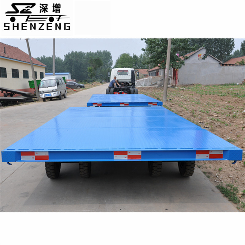 15吨平板拖车 全挂平板拖车 工业低平板运输车 搬运设备拖车