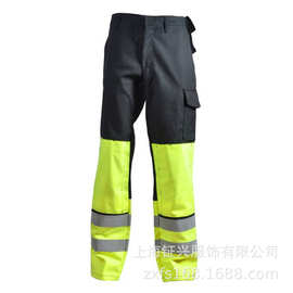 欧美跨境厂家批发户外运动多兜裤拼色建筑环卫工人工作服工装裤