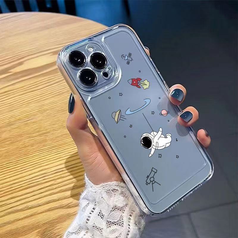 Space Shell para iphone15promax funda para teléfono móvil 11 transparente Apple 15 anti-caída 14pro Europa y América 13/12