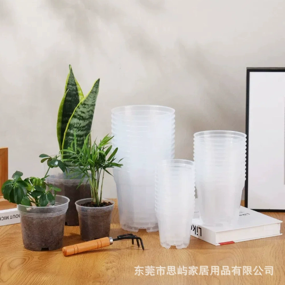 Ультратолстые прозрачные горшки для рассады Amazon с держателями для горшков, горшки для выращивания семян через границу, новые горшки для рассады суккулентов