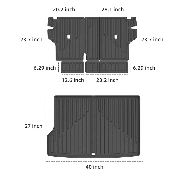 Suitable for 26 models of KICKS right-hand drive cars, special TPE floor mats, trunk mat, and seat back cushion