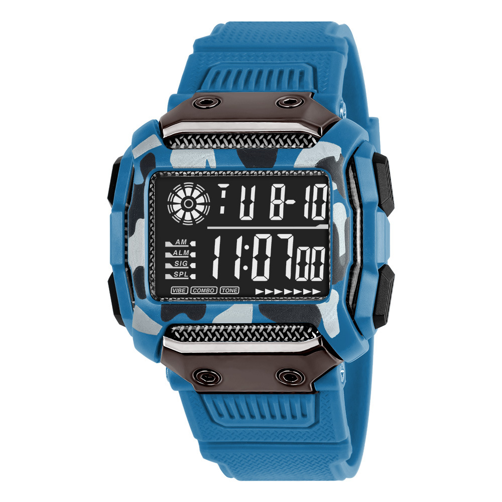 Reloj electrónico de deportes al aire libre de estudiantes de escuela secundaria de tendencia reloj electrónico de alarma de luz nocturna multifuncional al por mayor