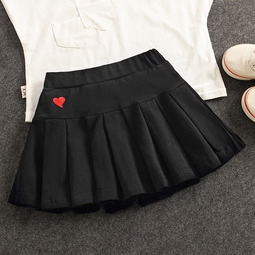 Summer new style girls' beautiful and versatile pleated skirt pants cotton skirt with safety pants thin skirt for children and middle-aged children