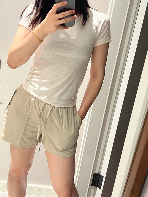 luludarling无缝瑜伽短袖Swiftly修身显瘦一体织透气运动健身打底|undefined