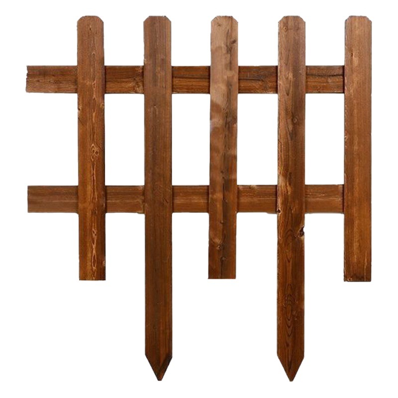 Outdoor Carbonized Wood Fence Wholesale Garden Lawn Protective Fence Anti-Corrosion Wood Railing Farm Vegetable Garden Wooden Fence