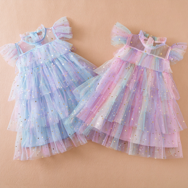 128g Weight Knee-Length Dress Length Type Sleeveless Sleeve Length Mesh Dress Dresses Type Princess Camouflage Cotton Blend Polyester Girls Dresses