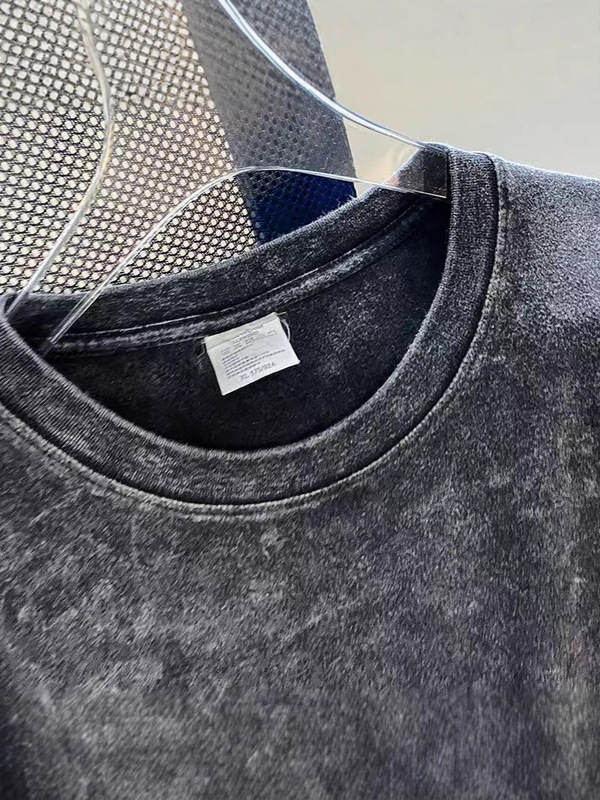 高品質 230 グラムヨーロッパとアメリカのヒップホップトレンディなブランド半袖 T シャツ女性の大きいサイズルーズオーバーサイズウォッシュブラック|undefined