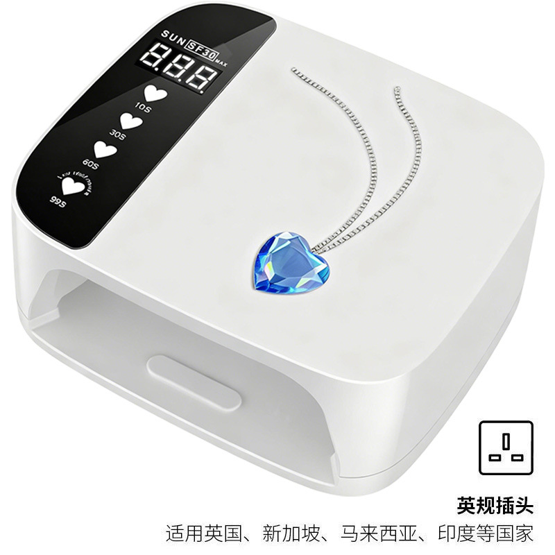 Lámpara de manicuras transfronteriza UV doble fuente de luz máquina de manicuras de alta potencia europea y americana con diamantes de almacenamiento de energía de manicuras luz de terapia de manicuras inducción inteligente
