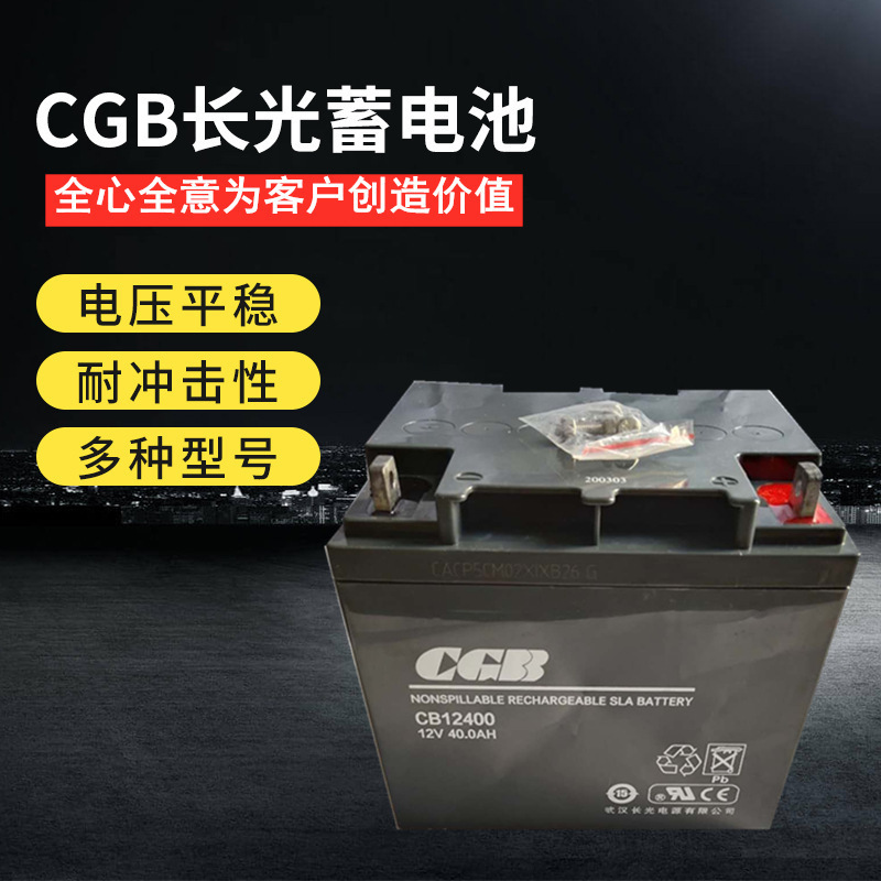 武汉CGB长光蓄电池12V40AH阀控式CB12400储能电源 电力直流屏电池