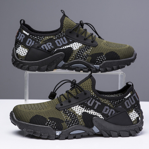 Foreign trade large size men's shoes spring new men's sports and casual shoes outdoor breathable mesh hollow hiking men's shoes