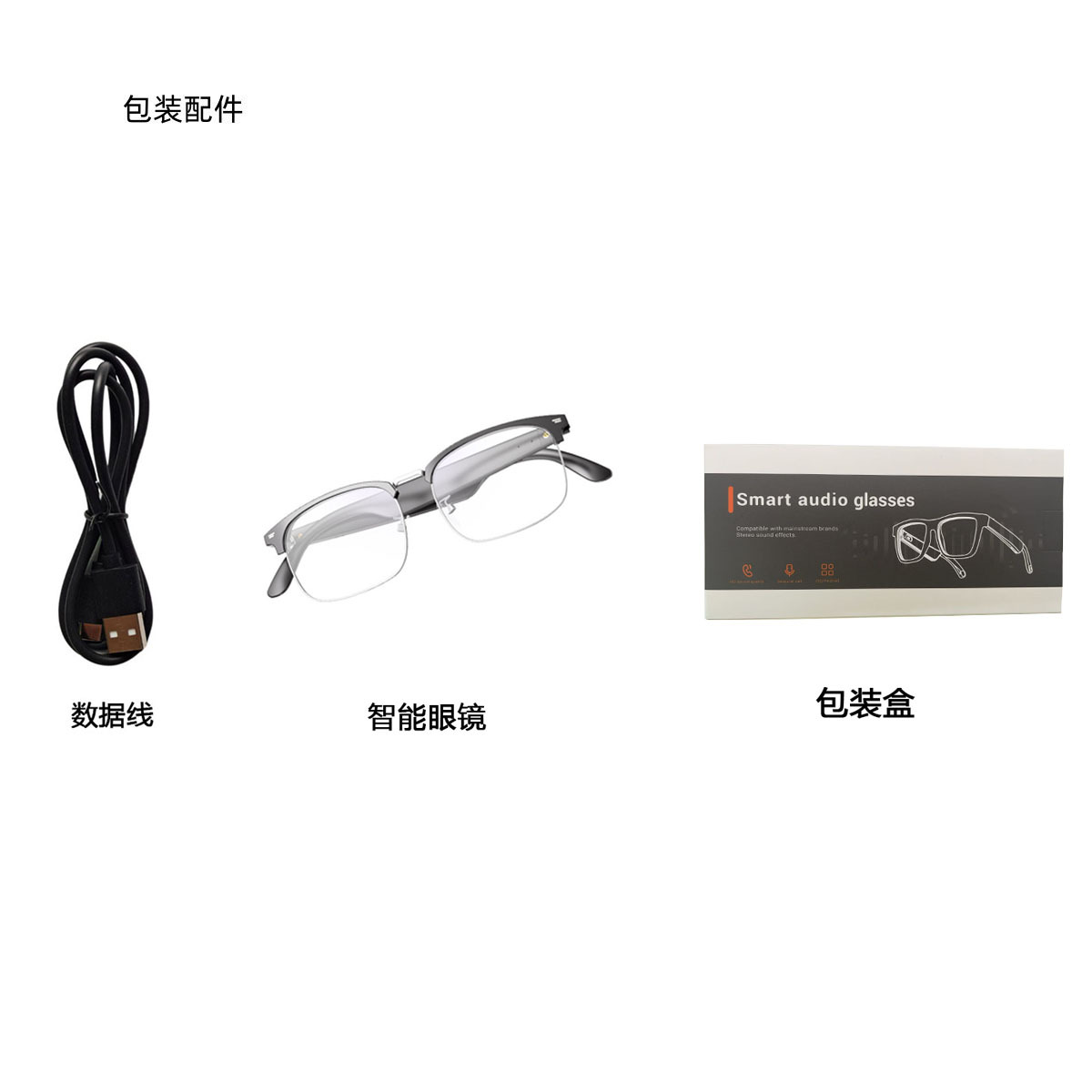 Traducción de AI Gfas inteligentes transfronterizas Bluetooth soporta 160 idiomas espejos cromáticos traducción de video escucha música