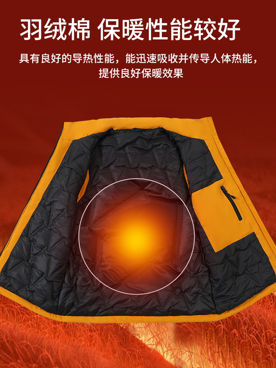 Invierno transfronterizo chaleco de plumón de hombre ropa de trabajo cálida con chaleco de plumón de hombre personalizado clip de caballo de algodón