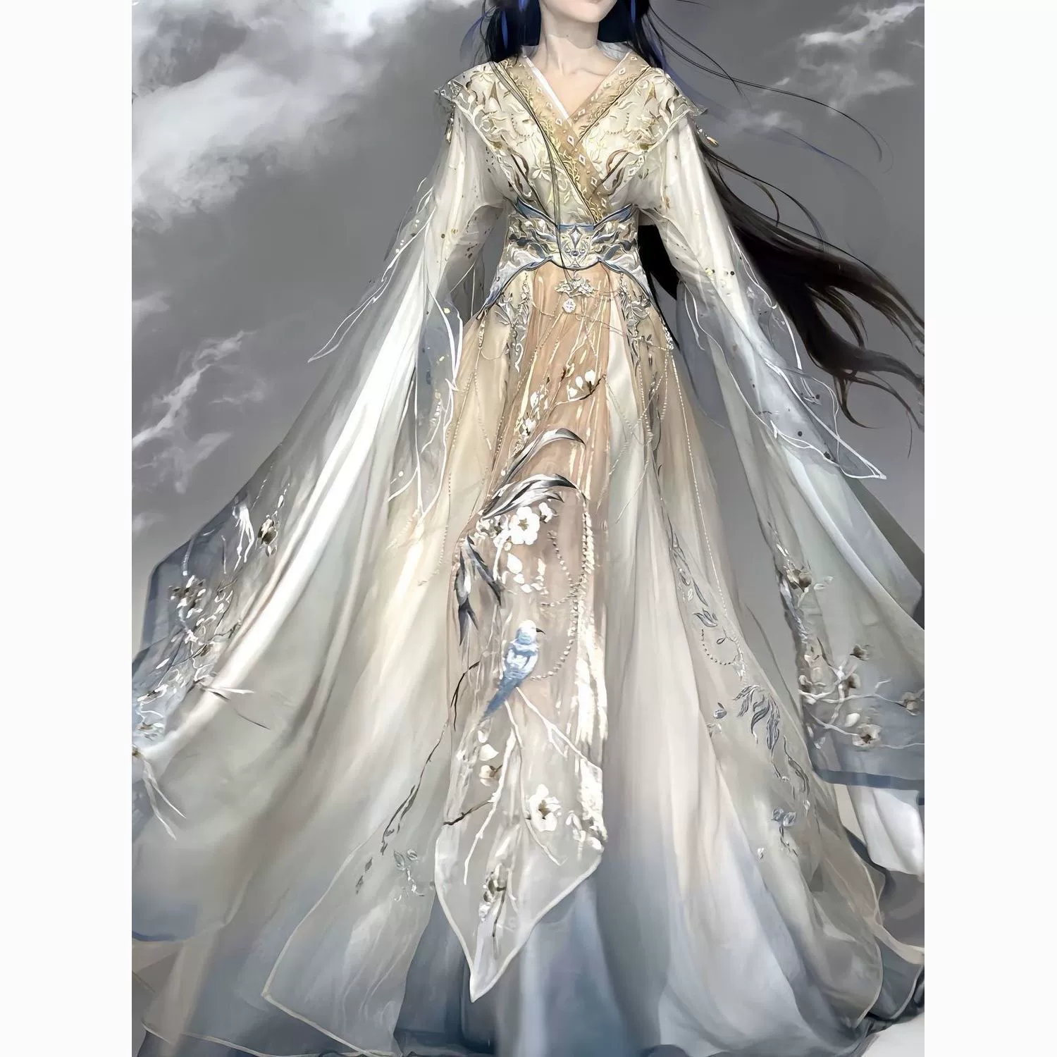 Hanfu Yue Yaoguang улучшает вышивку Вэй Цзиньфэн