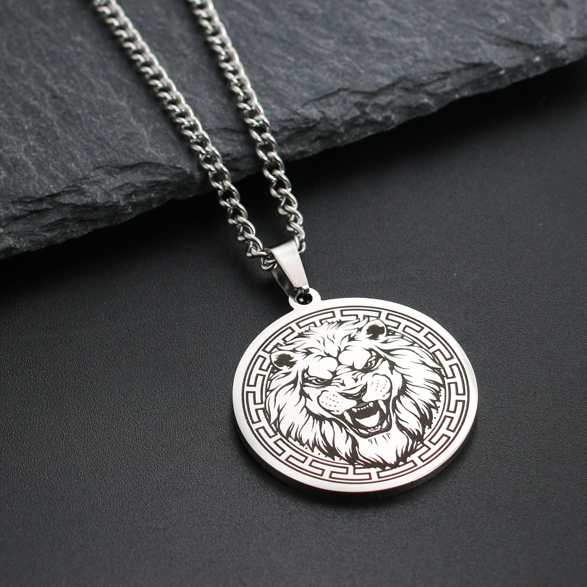 Punk Lion Loup Tigre Acier Inoxydable Placage Hommes Pendentif display picture 2