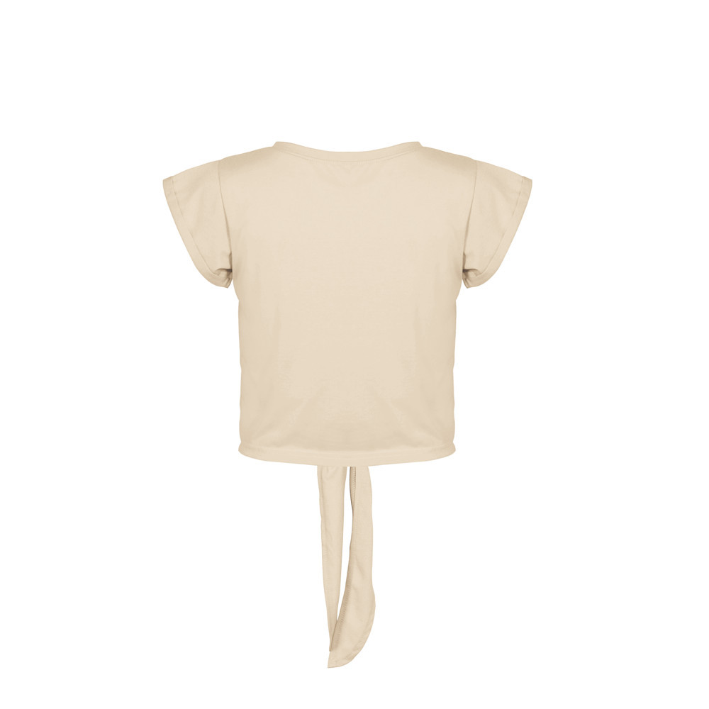 2023 Wiosna/lato Krótki krój Otwarty pępek Okrągły dekolt Zasznurowany T-shirt z krótkim rękawem Jednolity kolor Top_voghion.com