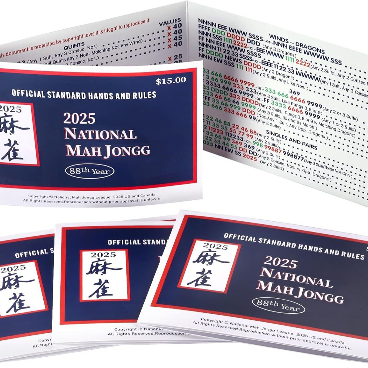 Amazon's New Mahjong Scoring Card Rule Card Mahjong Cards New Product Fun Desktop Mahjong Cards