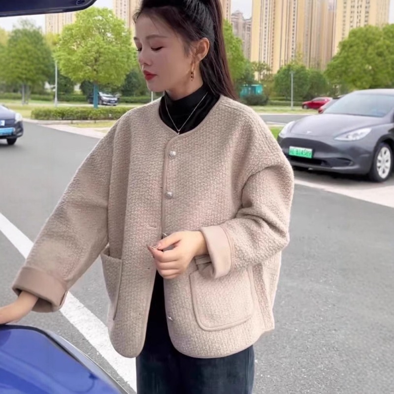 皮毛一体爆款小香风外套女2025秋季新款小个子休闲宽松羊羔毛上衣|undefined