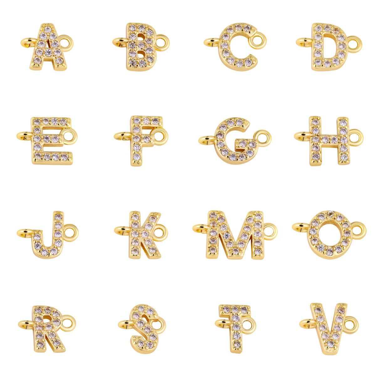 3g Weight Connectors Jewelry Making Type 7.7*13mm Jewelry Making Size Zircon Inlay Material DIY Jewelry Accessories, Bracelets Classification 1 Piece Quantity Copper Material Letter, Word Pattern Simple Style Style Beaded, Inlay Craft 1 Piece 7.7*13mm Copper Zircon Letter Word Connectors DIY Jewelry Accessories Bracelets 1