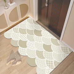 Small and Fresh Home Entrance Rugs, Entrance Doormat, Cuttable Entry Mat, Waterproof and Oilproof, Washable and Easy to Clean Leather Doormat